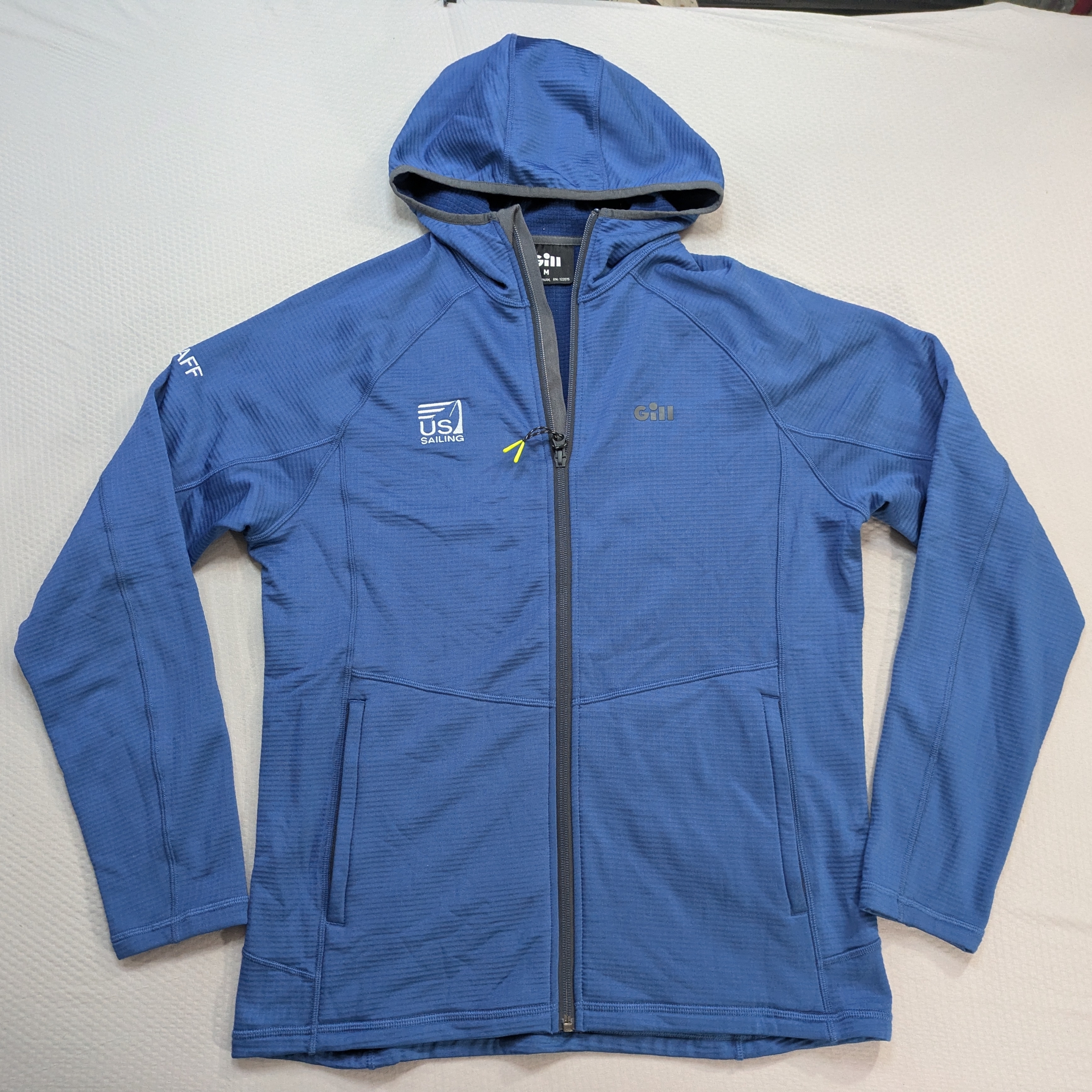 Gill Men’s Dart Hoodie Jacket Medium Blue Full Zip Us Sailing Staff Outdoor